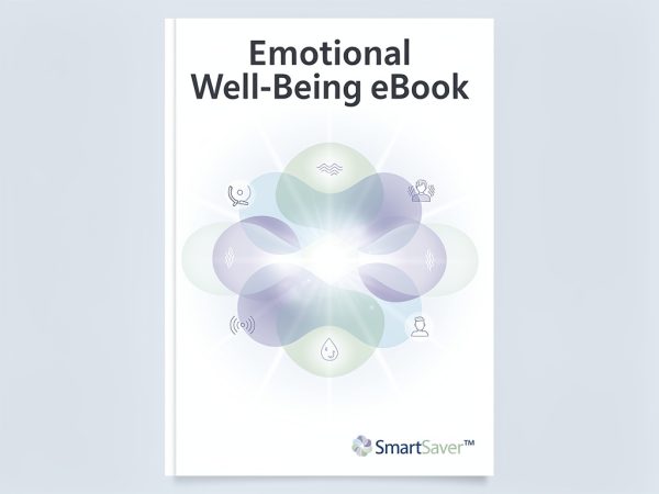 Emotional Well‑Being eBook cover with calming pastel colors and minimalist wellness design